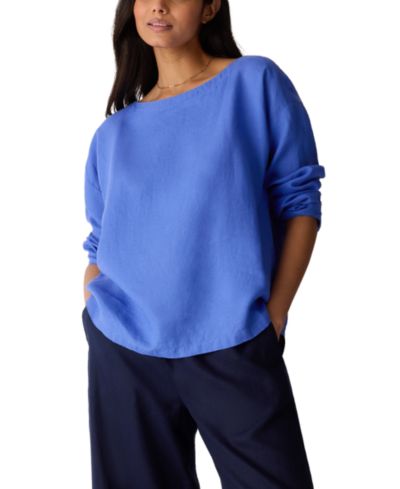 Женский топ Eileen Fisher Women's Boat Neck Boxy Regular & Plus Size