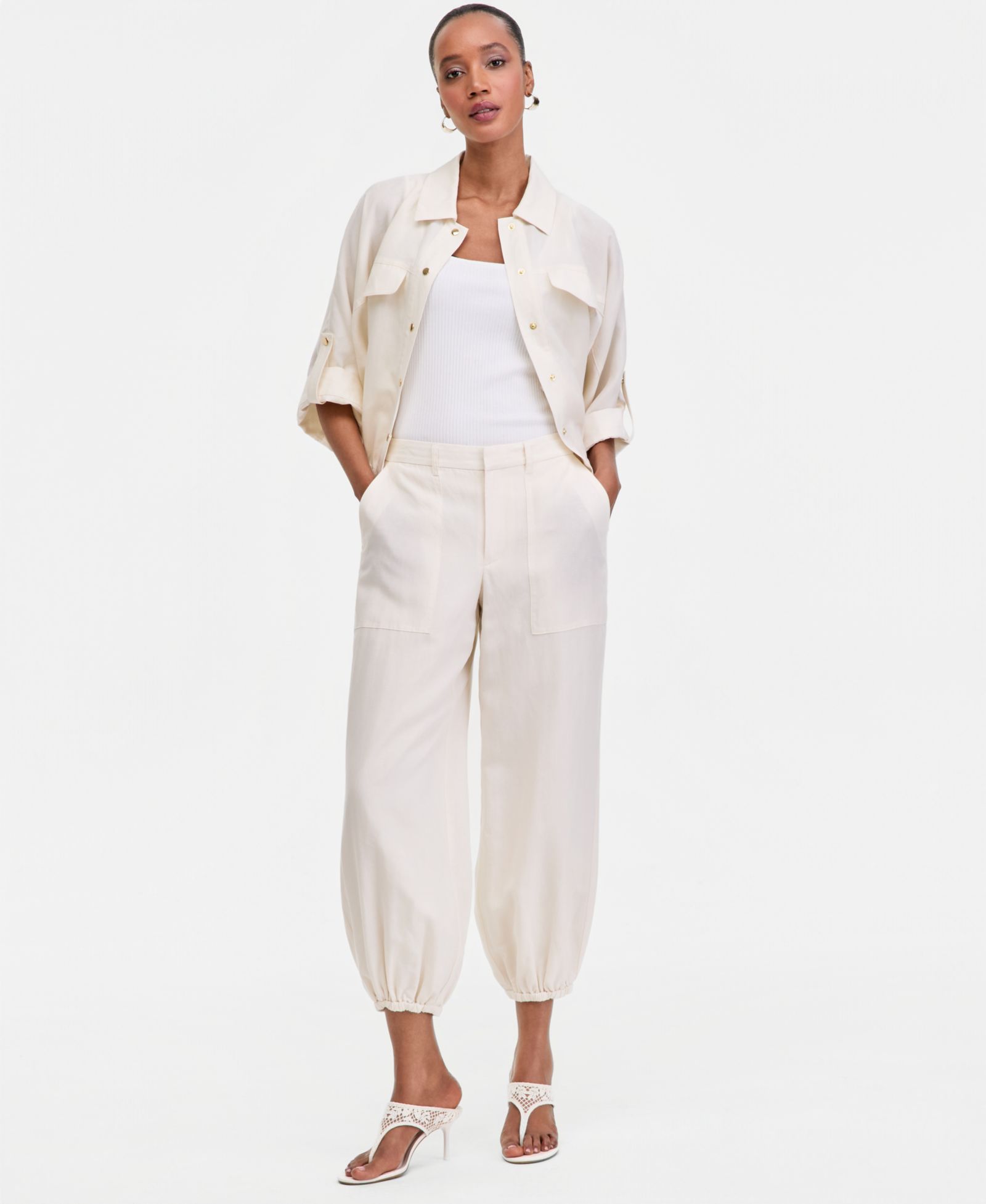 I.N.C. International Concepts Women's Linen-Blend Bubble Hem Ankle Pants, Macy's Exclusive
