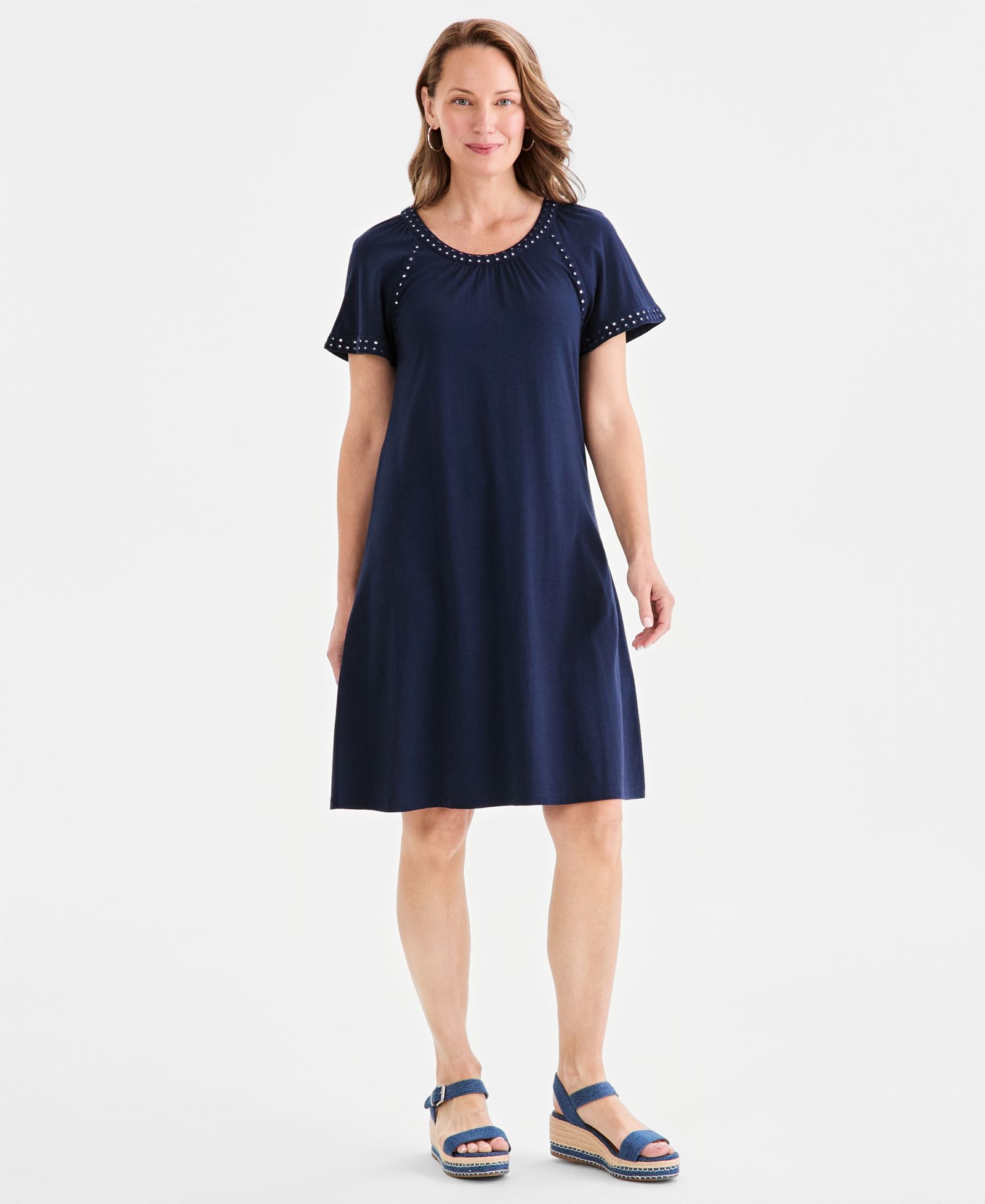 Style & Co Women's Embellished Knit Flutter-Sleeve Dress, Macy's Exclusive