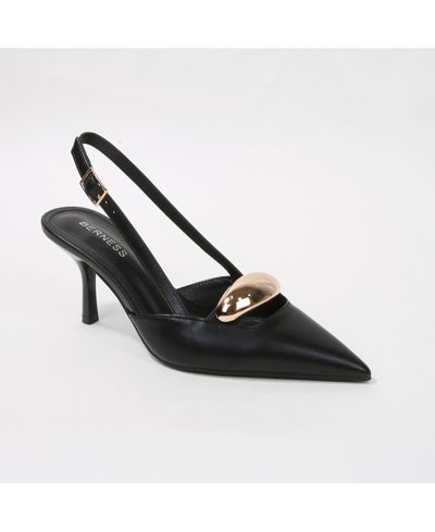BERNESS Women's Eltha Slingback Heels with Metallic Dome Accent