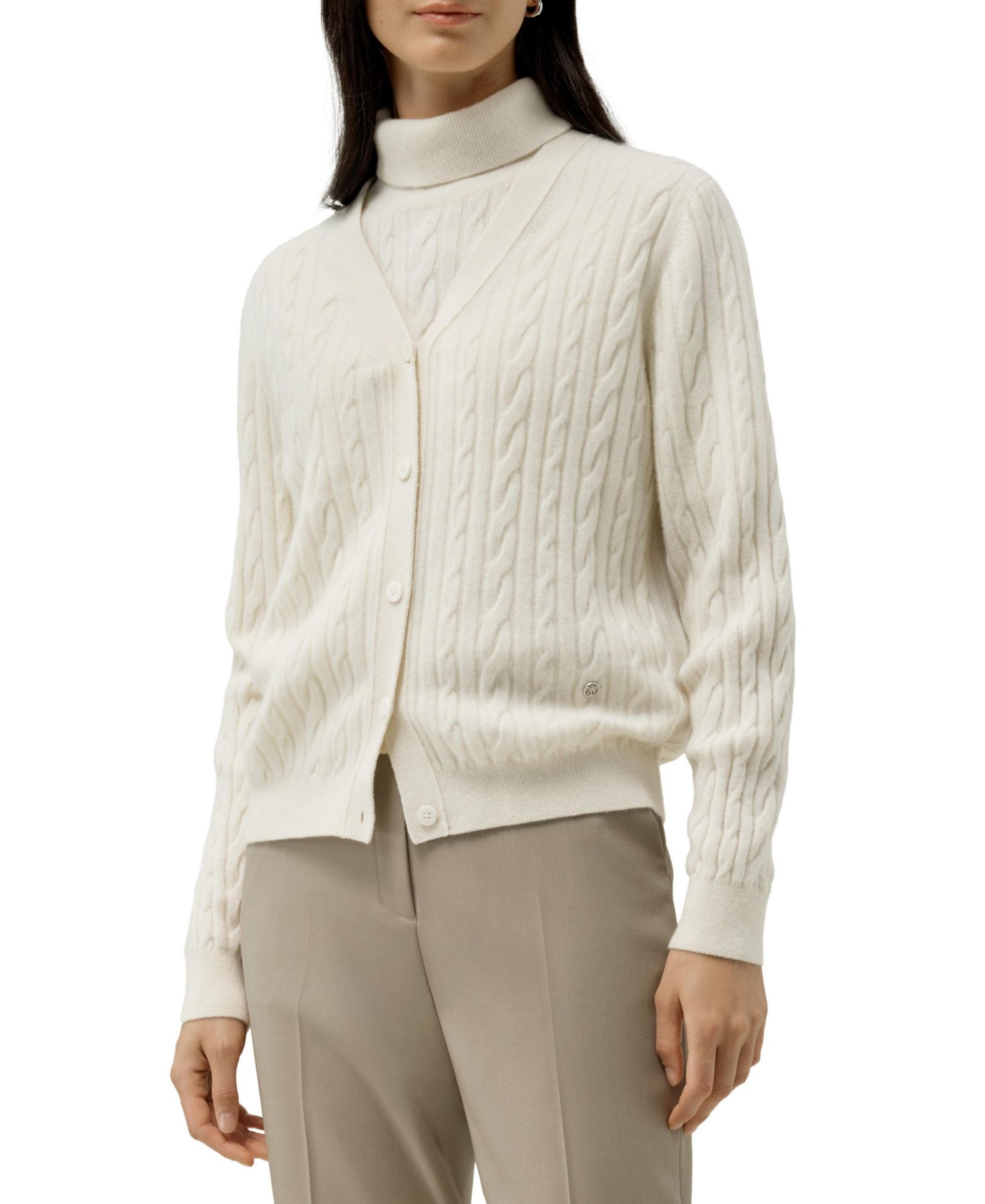 Женний кардиган LILYSILK из нежного кашемира с вязаным узором