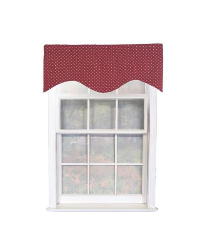 RLF Home Passat Cornice 100% Cotton Rod Pocket  Window Valance 50" x 17" Red