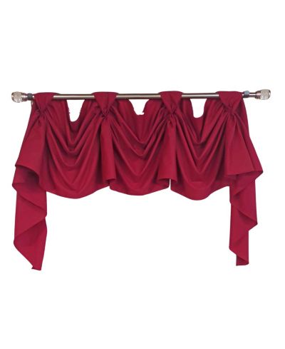 RLF Home Classic Twil 3-S Victory 100% Cotton Tab Top Swag Window Curtain 54" x 25"