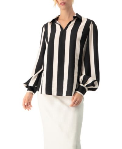 Женская полосатая блузка Ivonne Collared Long Sleeve