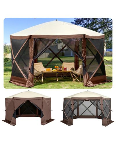 Раскладной шатер Mecale 10 x 10 ft с сетчатыми окнами и сумкой для переноски