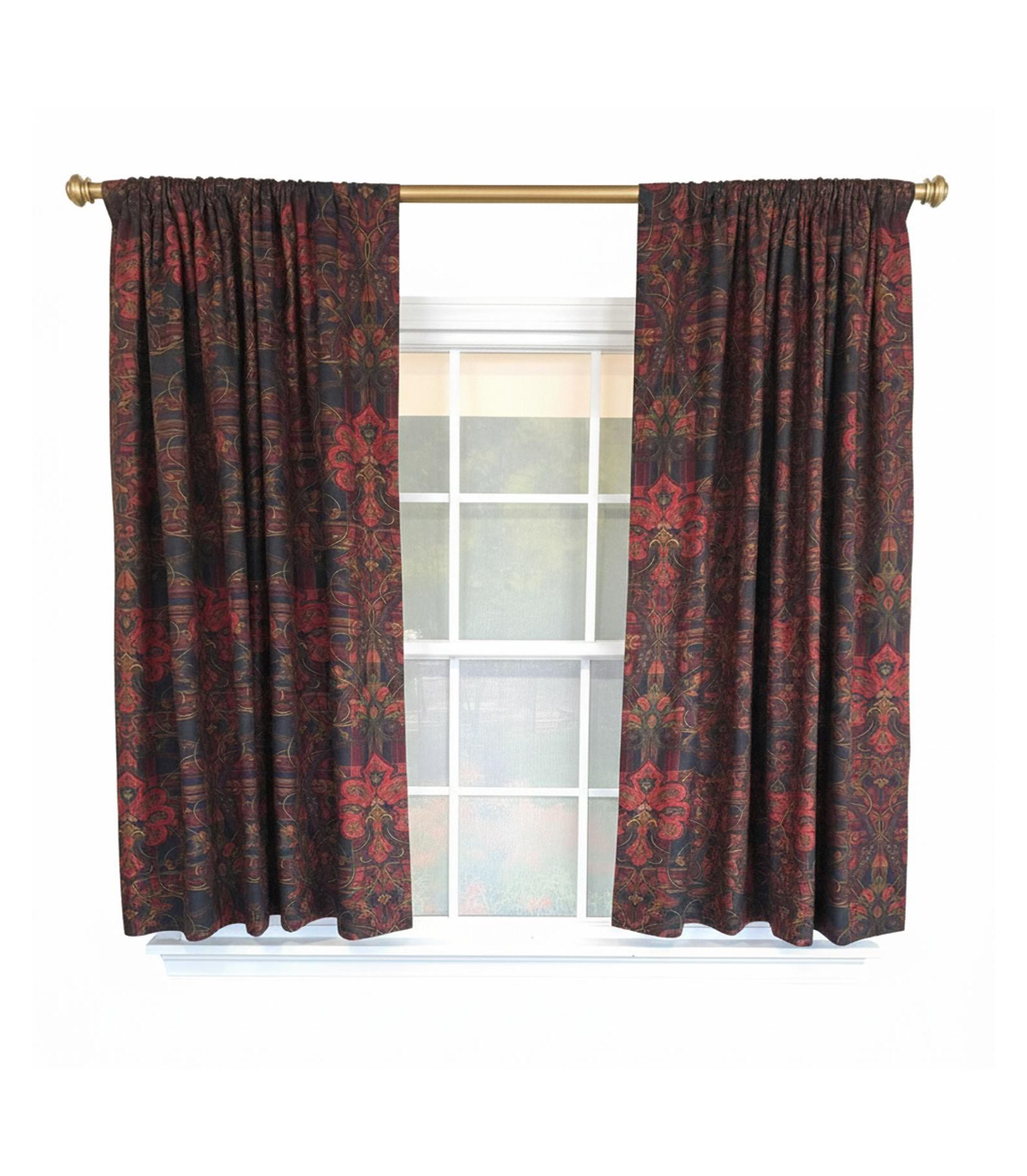 RLF Home Espadas 100% Cotton Rod Pocket Window Curtain set of 2 Panels