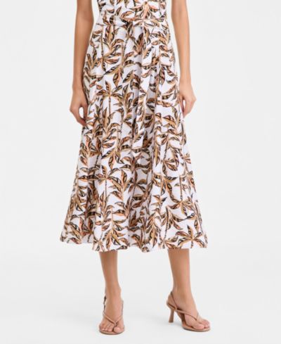 Женская миди-юбка I.N.C. International Concepts Printed Tie-Waist