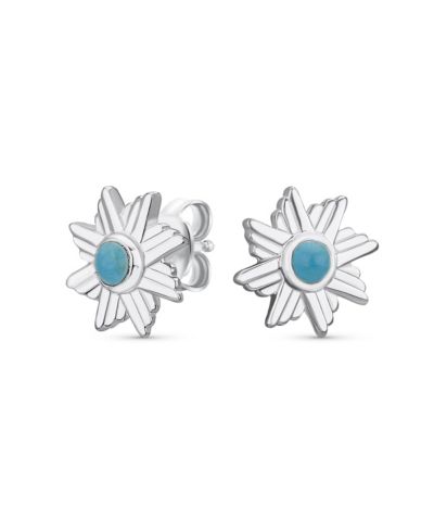 Серьги-гвоздики Bling Jewelry в юго-западном стиле с крыльями орла и бирюзой, серебро 925 пробы