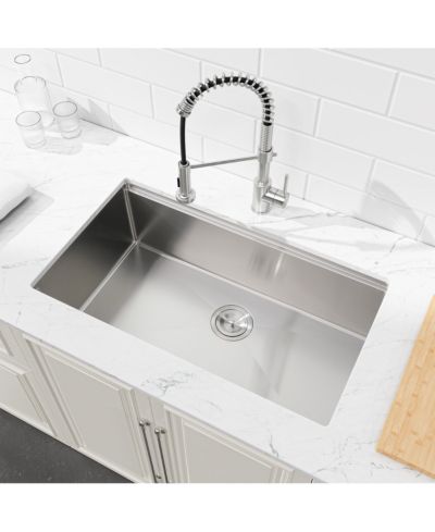 flynama 30x19inch Stainless Steel Kitchen Sink Single Bowl Undermount Handmade with Cutting Board