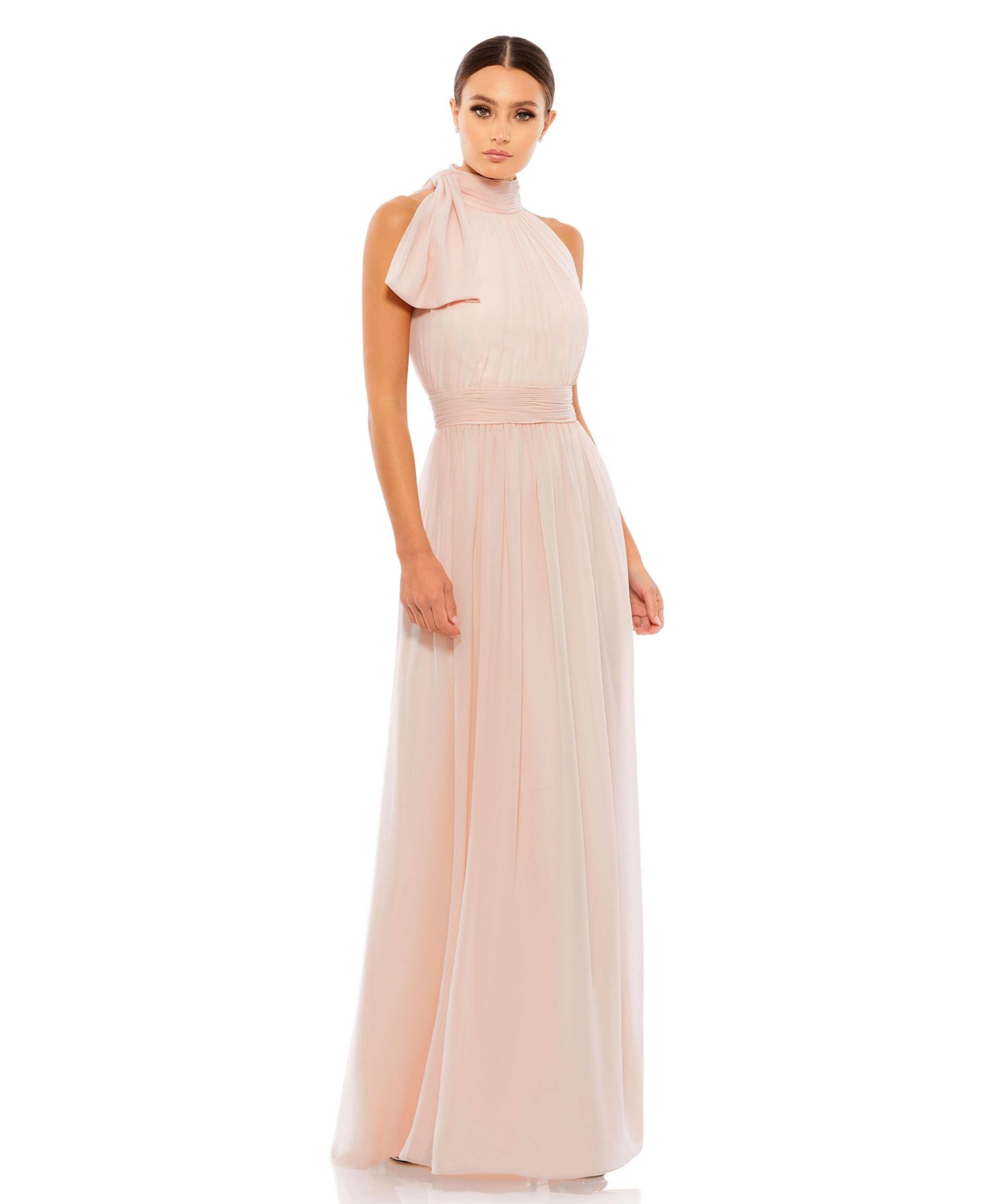 Женское вечернее платье Mac Duggal Petite A Line Chiffon Halter Neck