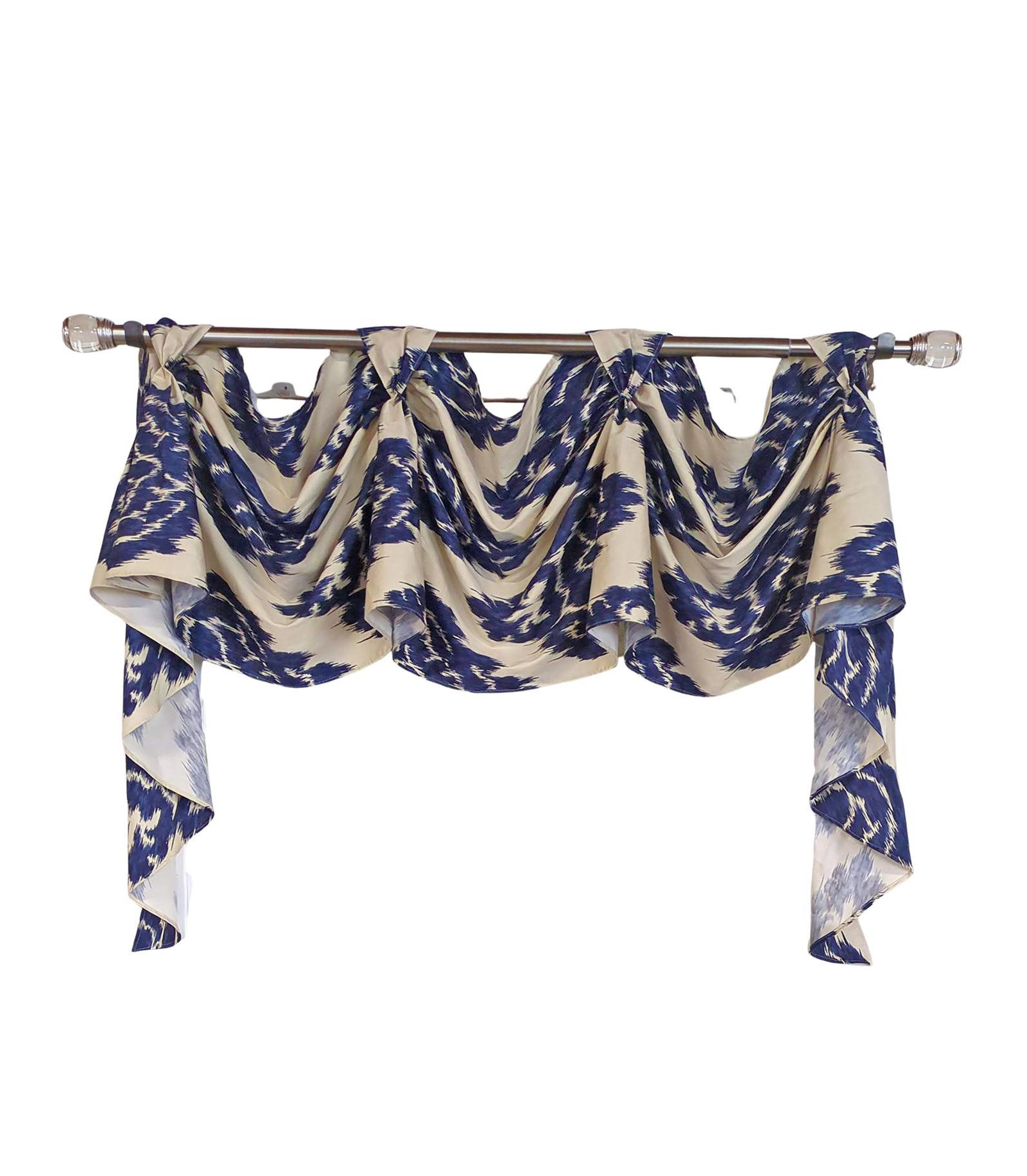 RLF Home Flame 3-S Victory 100% Cotton Tab Top Swag Window Curtain
