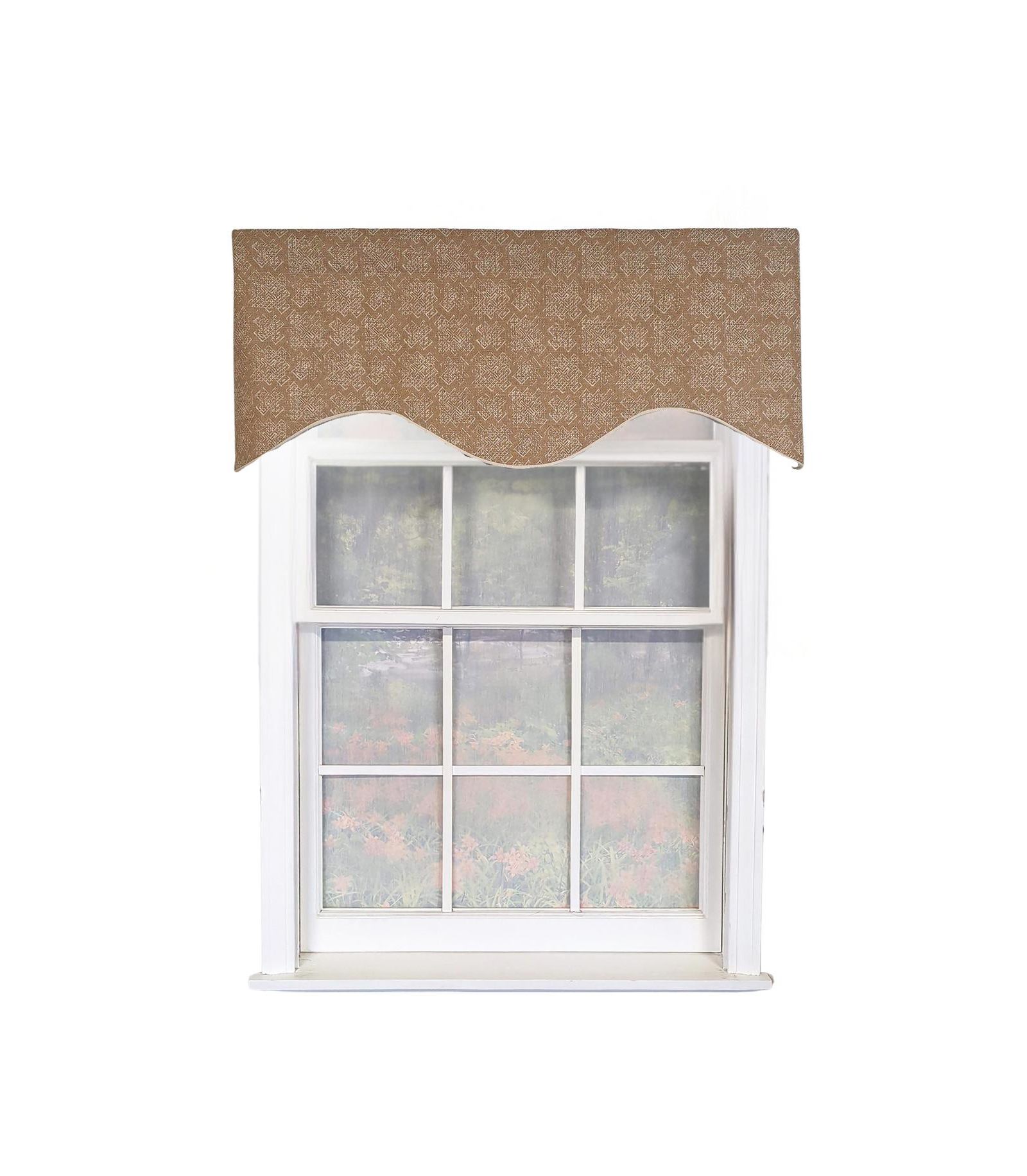 RLF Home Derek Cornice 100% Cotton Rod Pocket Lined  Window Valance 50" x 17" Brown