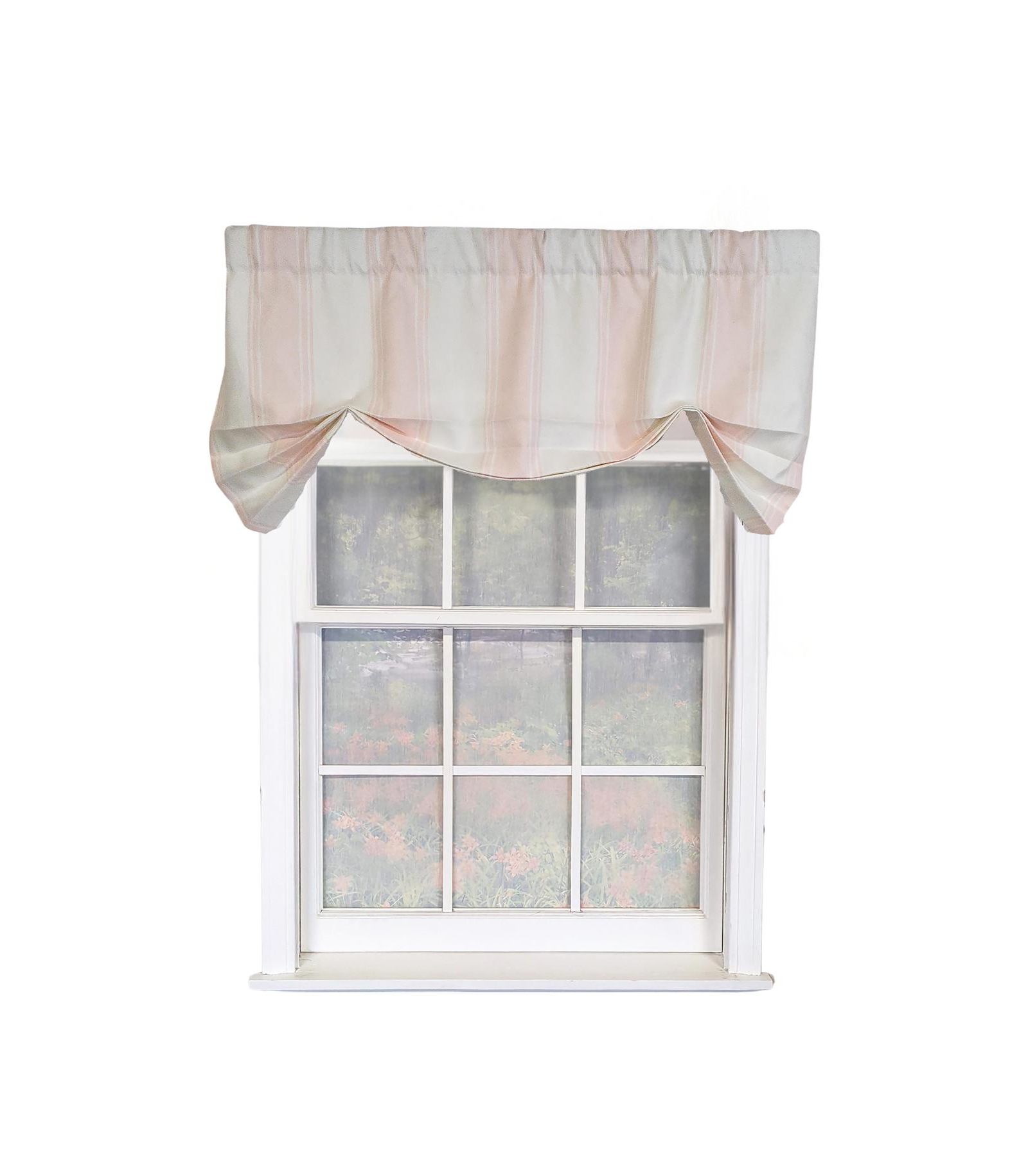 Оконная валанс RLF Home Faded Stripe Butterfly из 100% хлопка, 50" x 17"