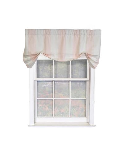 RLF Home Faded Stripe Butterfly 100% Cotton Rod Pocket Lined  Window Valance 50" x 17"