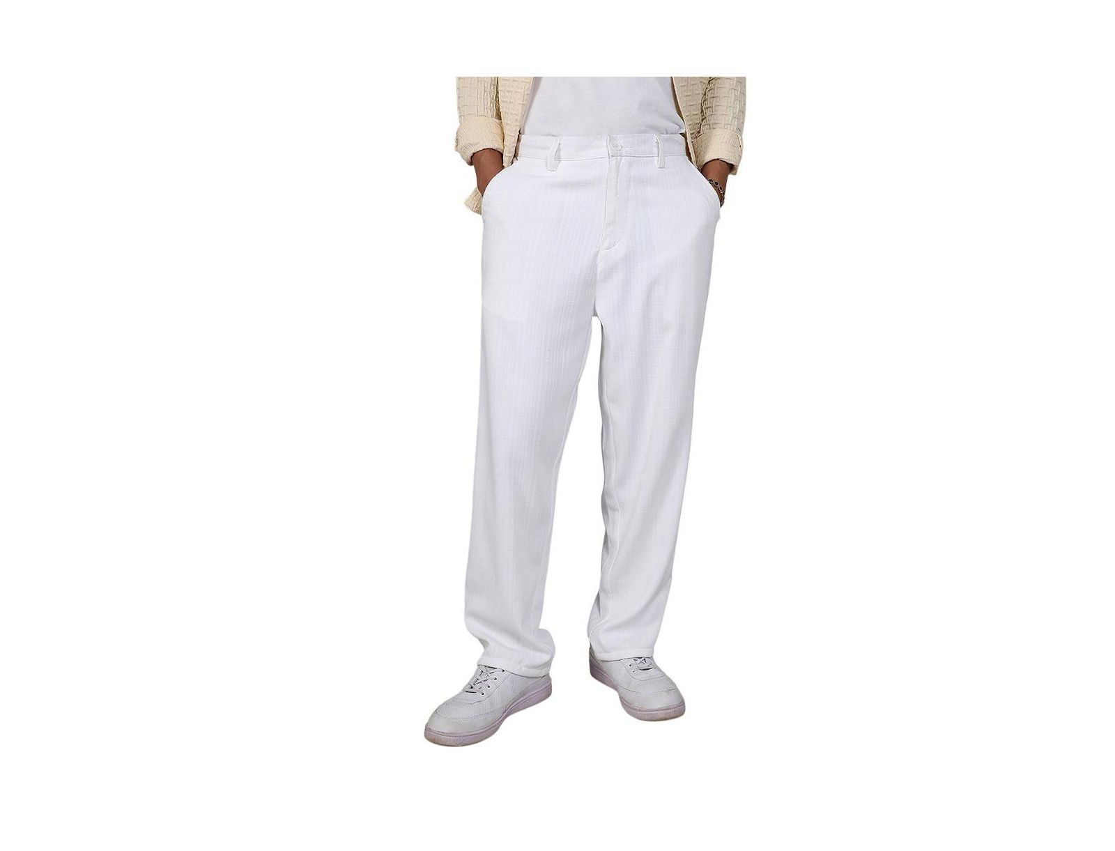 Cahoot Men's Campus Sutra Tailored Linen-Blend Trousers