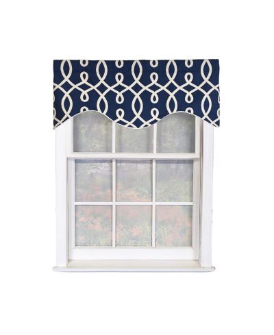 RLF Home Oblique Cornice 100% Cotton Rod Pocket Lined  Window Valance