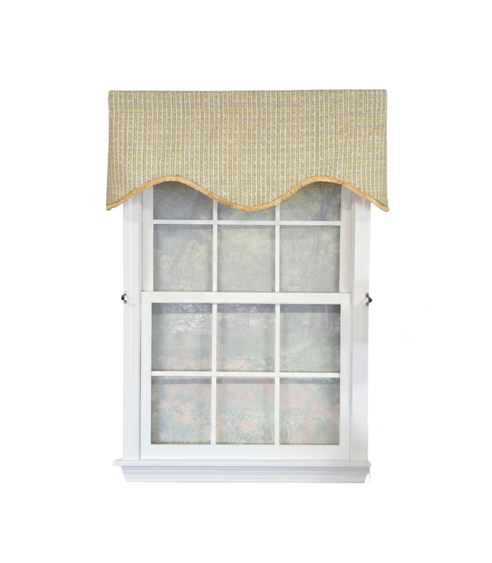 RLF Home Rosalinda Cornice 100% Cotton Rod Pocket Lined  Window Valance 50" x 17"
