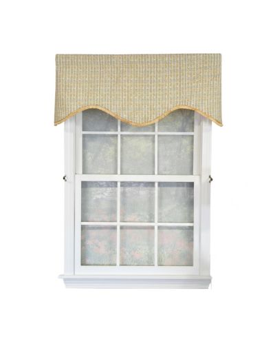 RLF Home Rosalinda Cornice 100% Cotton Rod Pocket Lined  Window Valance 50" x 17"