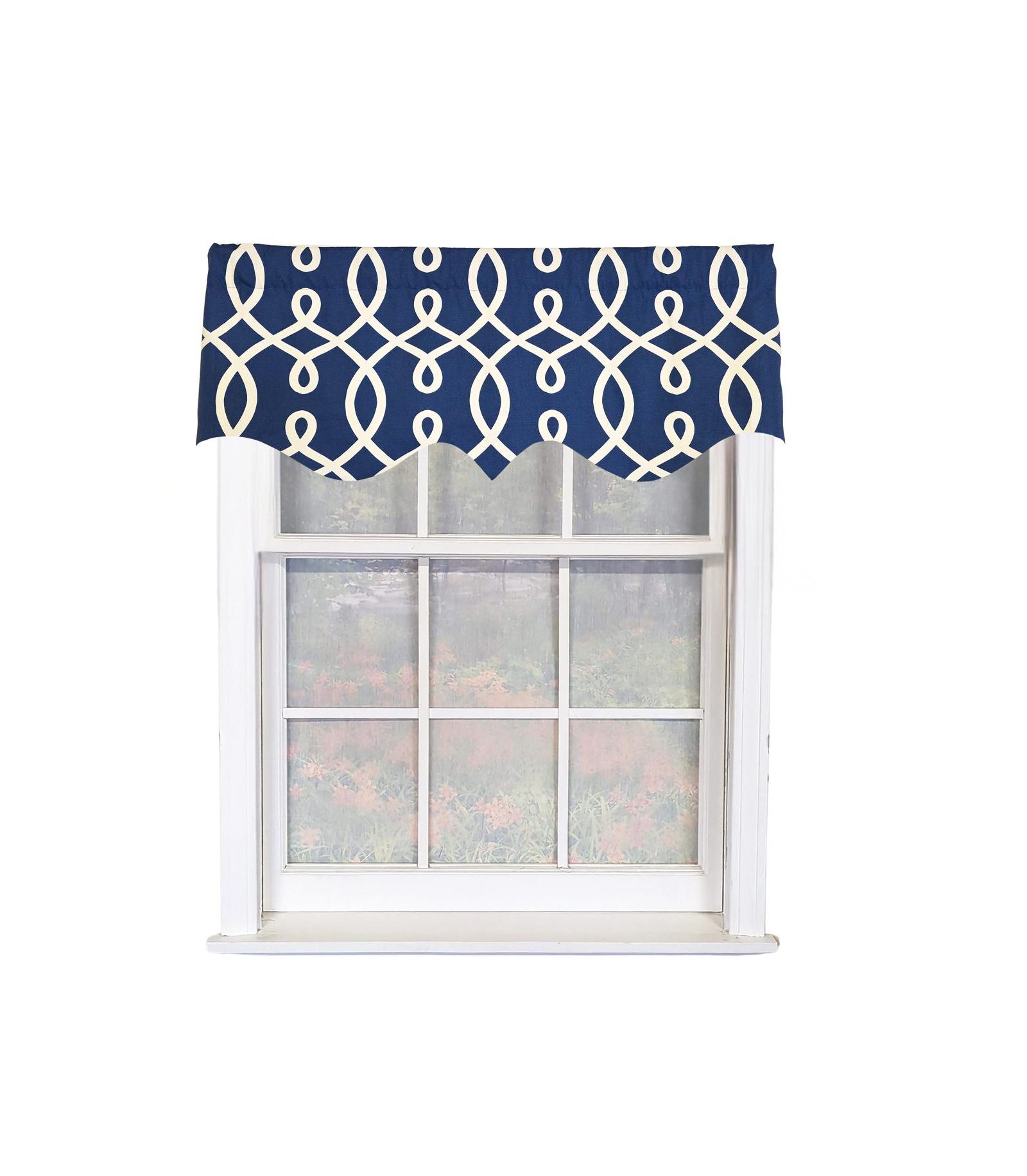 RLF Home Oblique Regal 100% Cotton Rod Pocket Lined  Window Valance 50" x 17"