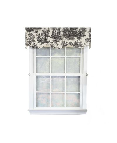 Занавеска RLF Home Baroque Provance 100% Cotton Rod Pocket Lined 50" x 15" Black