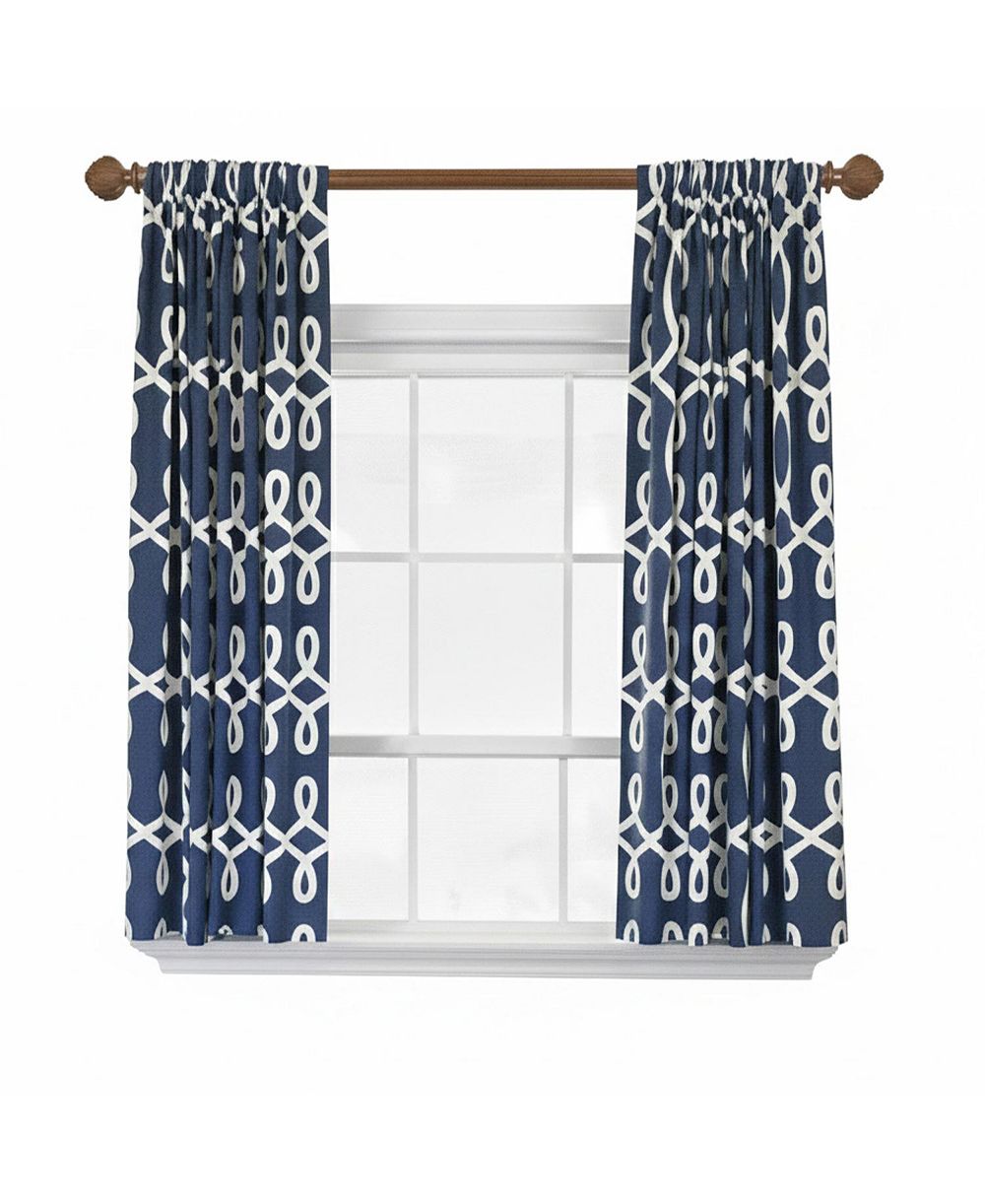 RLF Home Oblique 100% Cotton Rod Pocket Window Curtain set of 2 Panels