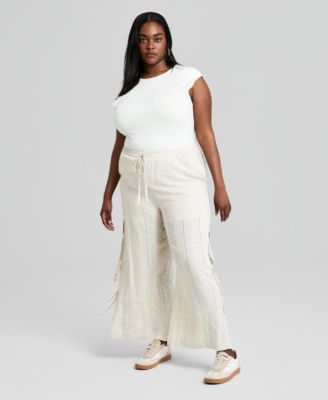 And Now This Trendy Plus Size Embroidered Wide-Leg Pants, Macy's Exclusive