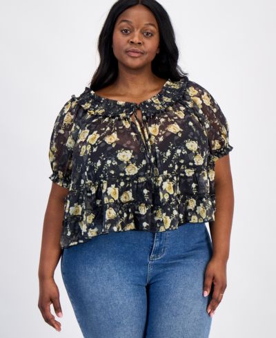 And Now This Женский топ с пышными рукавами Plus Size