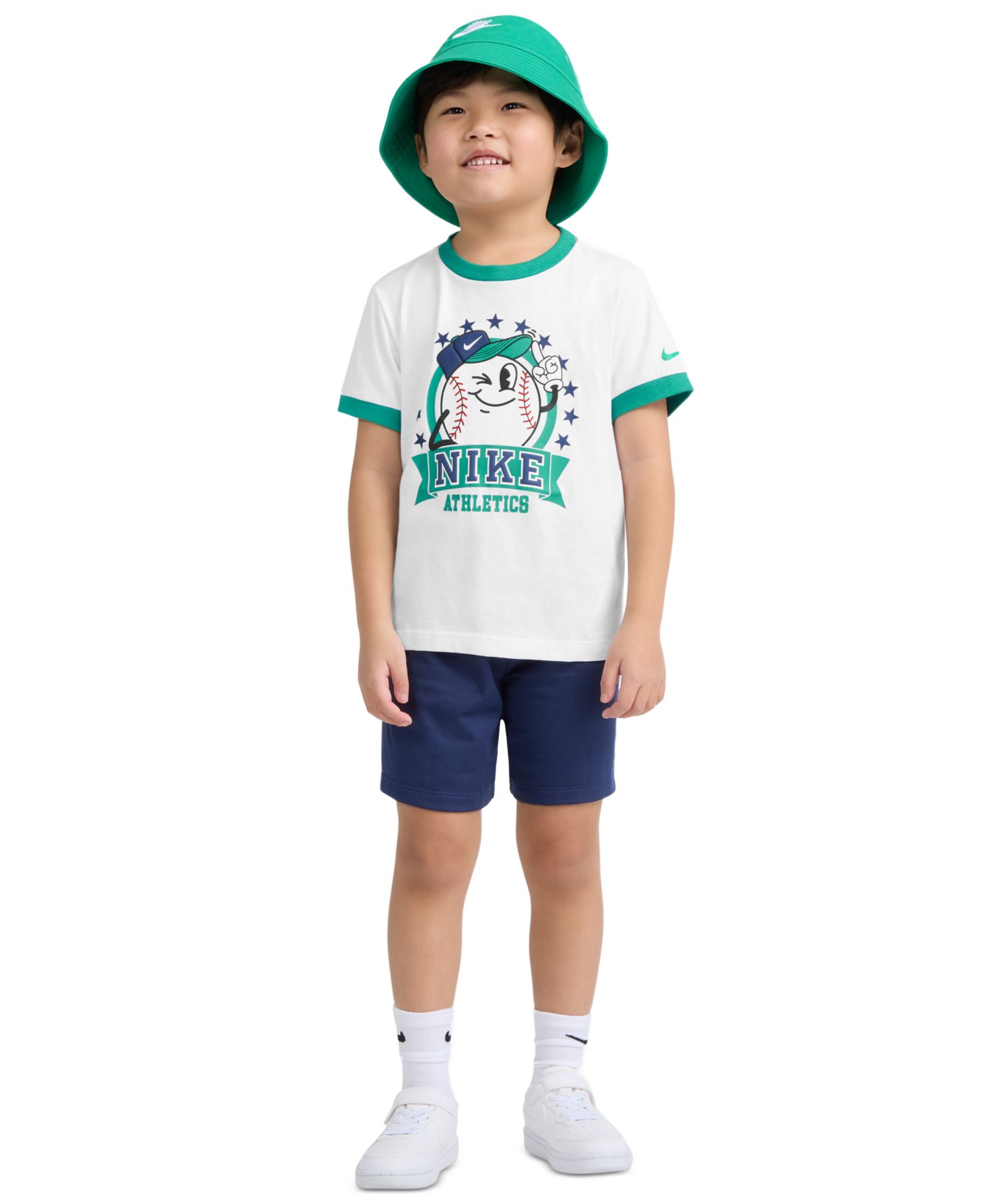 Nike Детский набор Nike Boys' 4-7 Dri-FIT Baseball Character Short-Sleeve T-Shirt and Shorts, 2-Piece Set