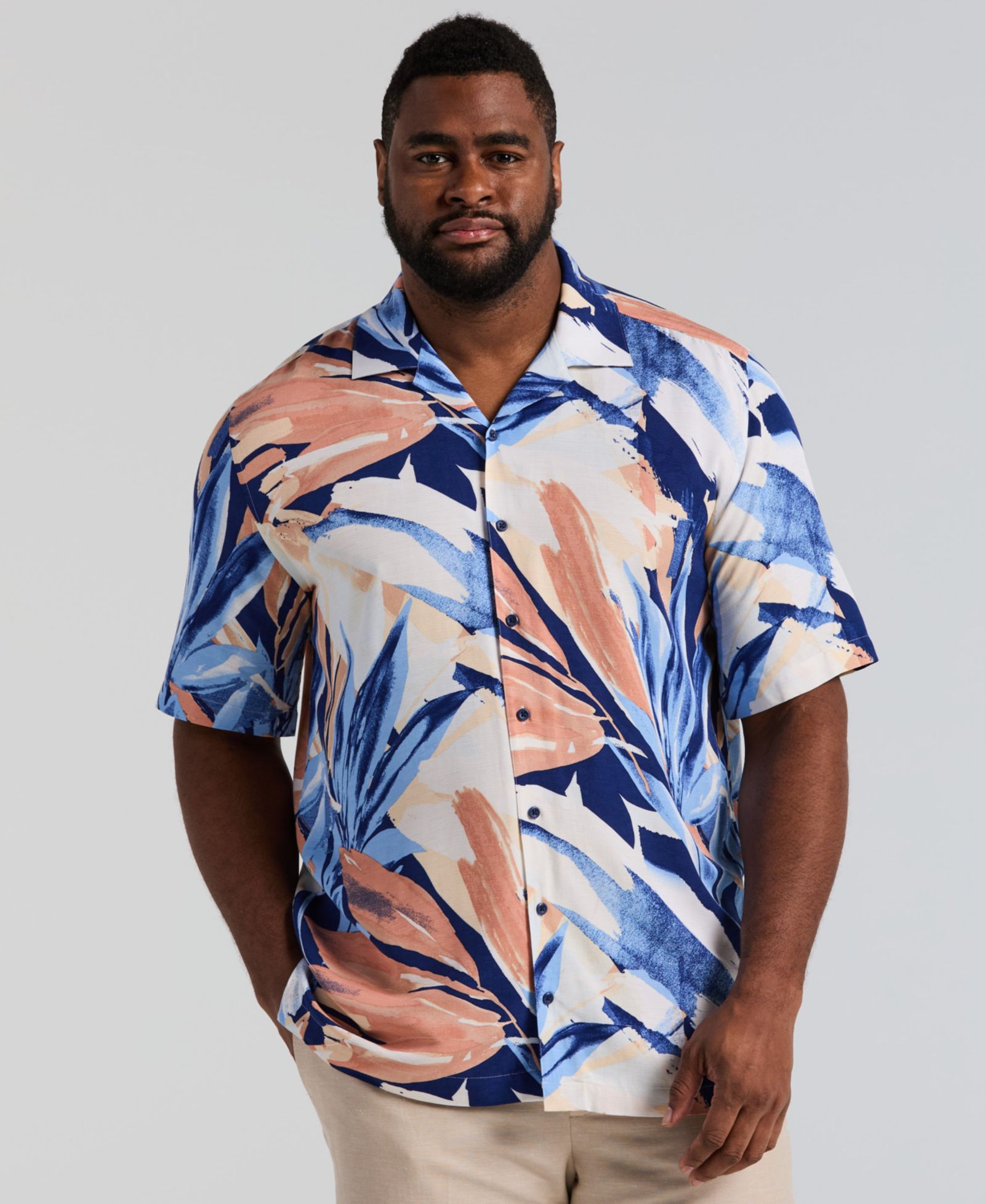 Cubavera Men's Big & Tall Abstract Print Shirt