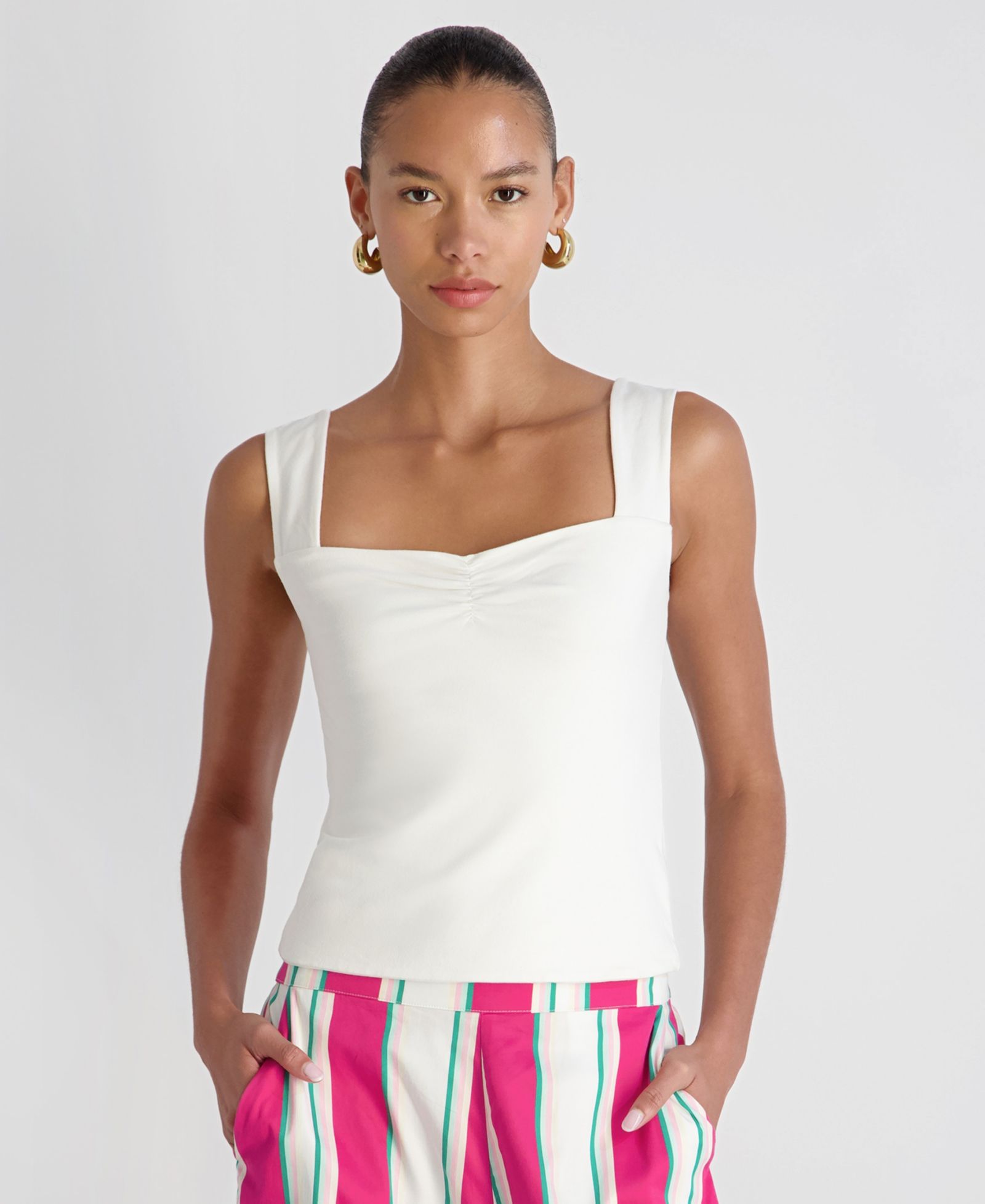 Женский топ French Connection Maisie Ruched Front Fitted Sweetheart Tank Top