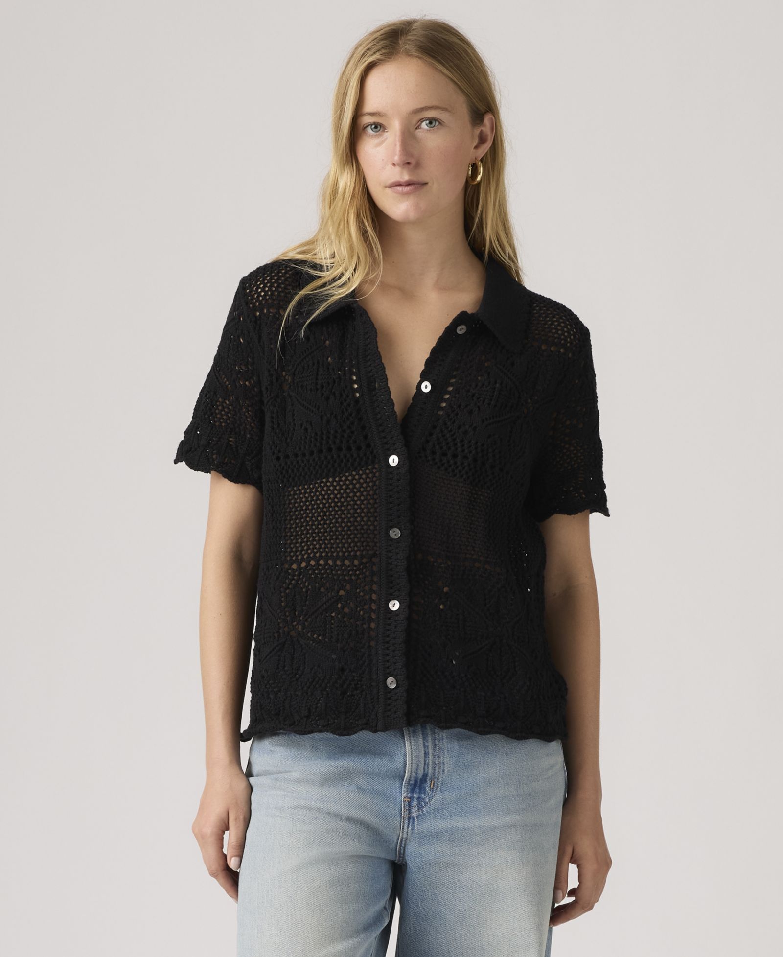Женская хлопковая рубашка Levi's® Premium Susanna Floral Crochet Collared