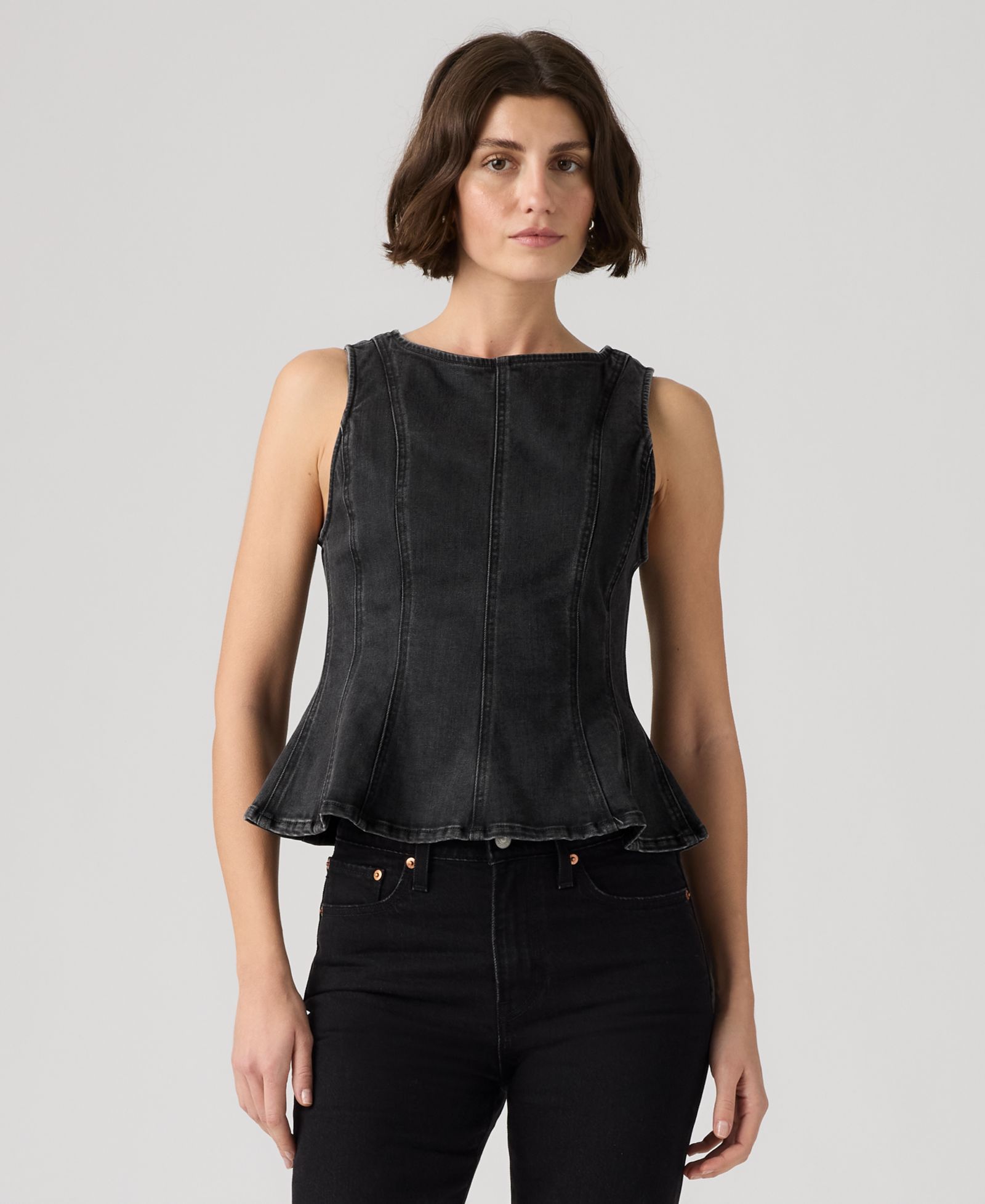 Levi's® Premium Women's Leighton Sleeveless High-Neck Peplum Top