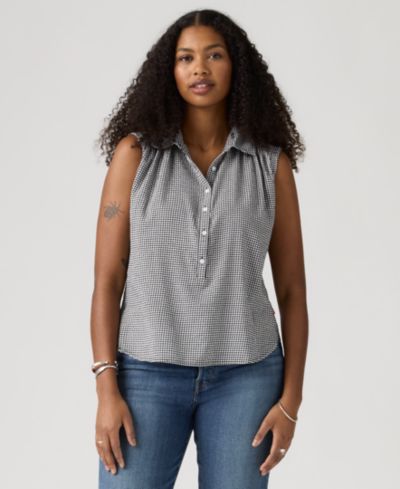 Levi's Women's Londynn Point Collar Relaxed-Fit Top