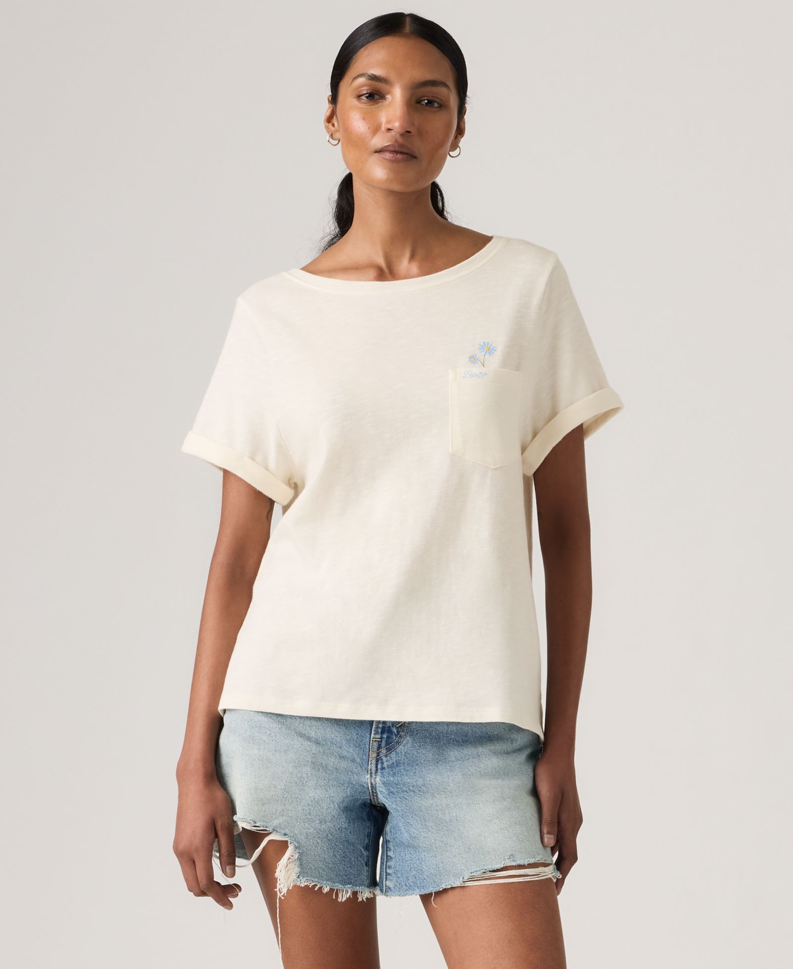 Levi's Women's Graphic Julie Pocket Crewneck Cotton T-Shirt