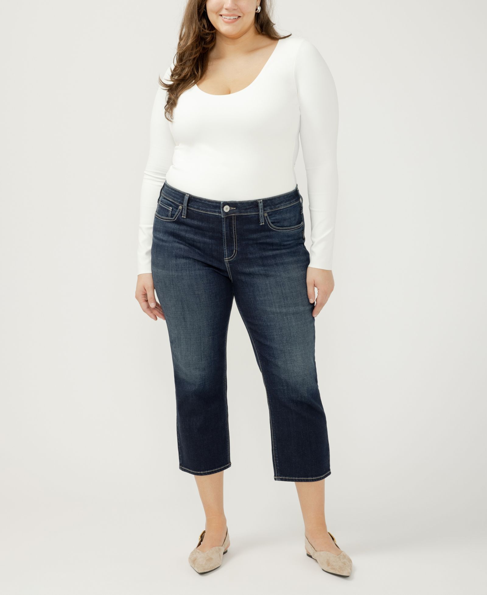 Silver Jeans Co. Plus Size Elyse Capris Jeans