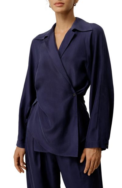 LILYSILK Women's Multipositional Silk Habotai Shirt