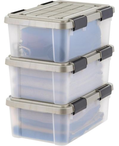 Контейнеры для хранения IRIS 16 Qt с крышкой Gasket Seal, Clear/Chrome, 3 шт.