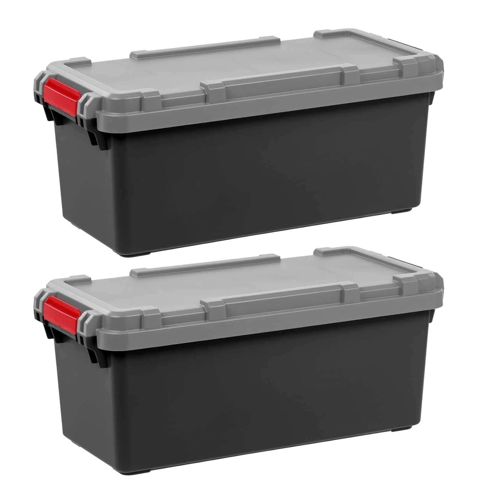 IRIS Контейнер для хранения Lockable Storage Trunk Box, Plastic, Black/Gray, 2Pk, 15-Gallon