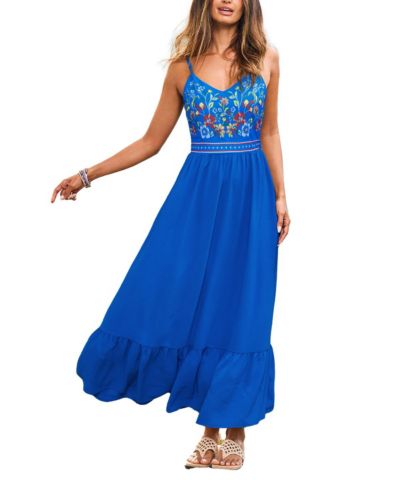 Cupshe Women's All Aboard Floral Maxi Beach Dress