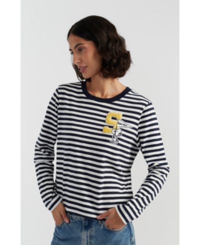 Chinti & Parker Women's Chinti and Parker Snoopy Varsity Long Sleeve Tee