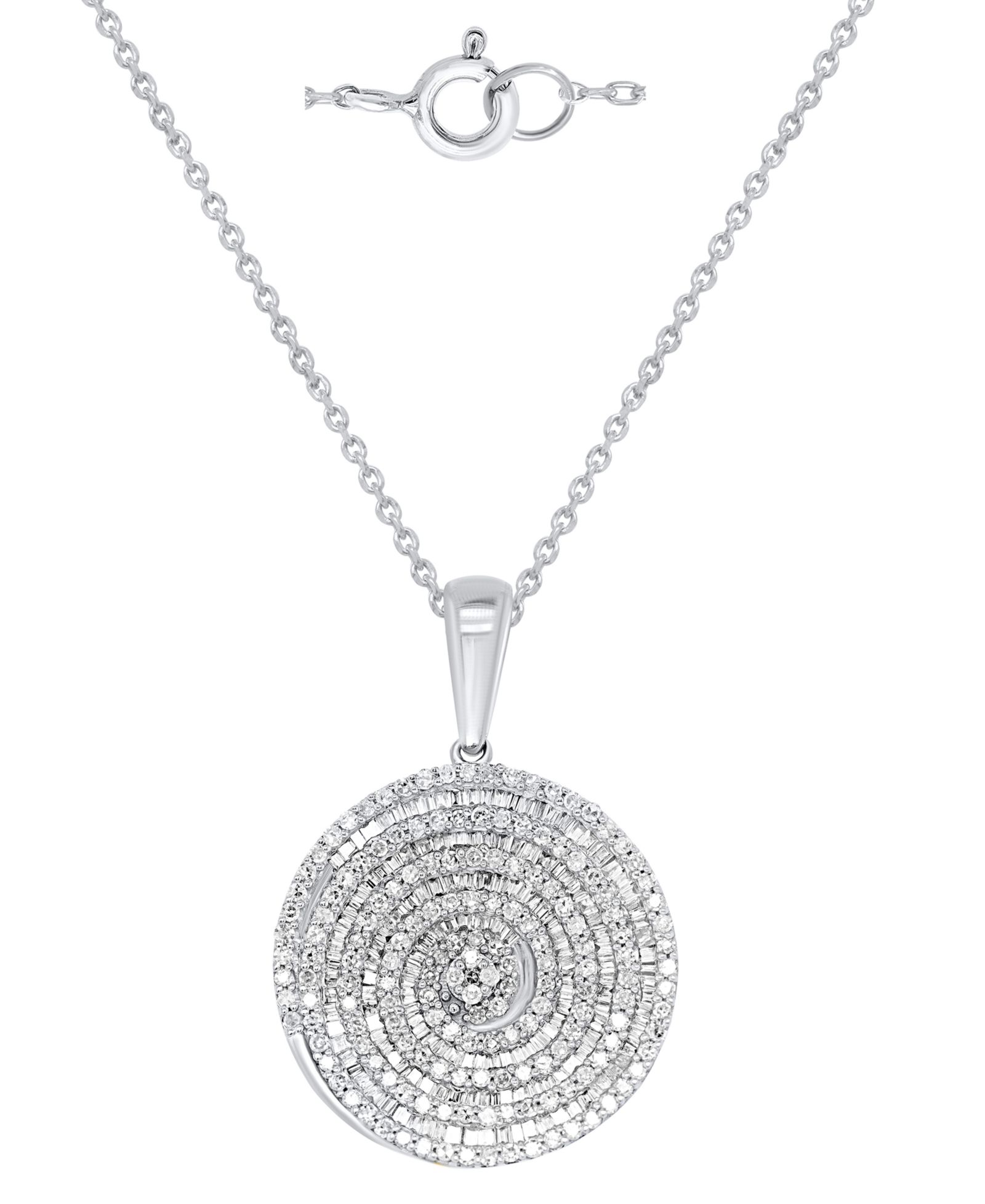 Ожерелье с бриллиантовым кулоном (1 ct. t.w.) из стерлингового серебра