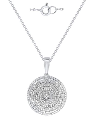 Ожерелье с бриллиантовым кулоном (1 ct. t.w.) из стерлингового серебра