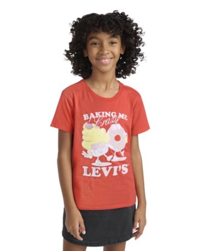 Детская футболка Levi's Girls' 7-16 с круглым вырезом