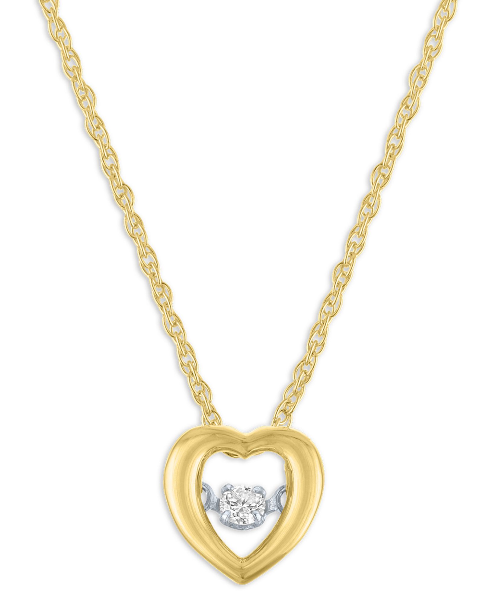 Подвеска Diamond Heart в 14k Yellow Gold Over Sterling Silver