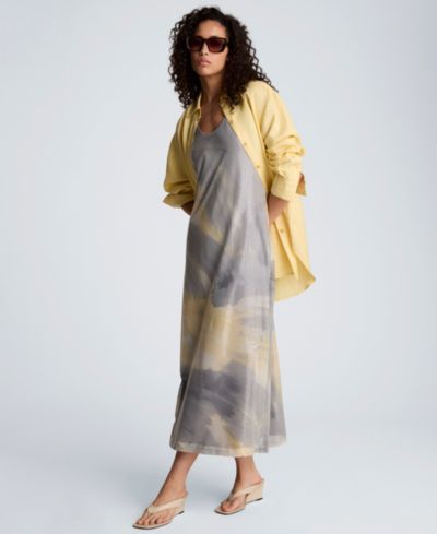 Kenneth Cole Women's Scoop Neck Long Dress