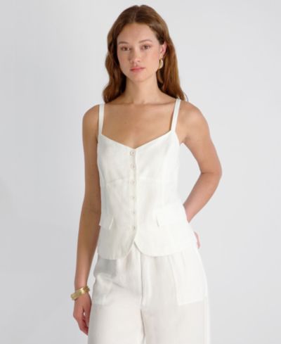Женский топ-камзол из льна French Connection Cooper Tailored V-Neck