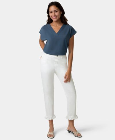 Женские брюки Hue Ruffle Denim Skimmer Pull-On