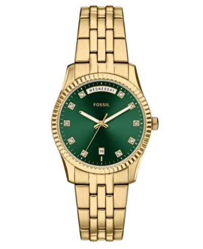 Женские часы Fossil Scarlette Gold-Tone Stainless Steel 34mm