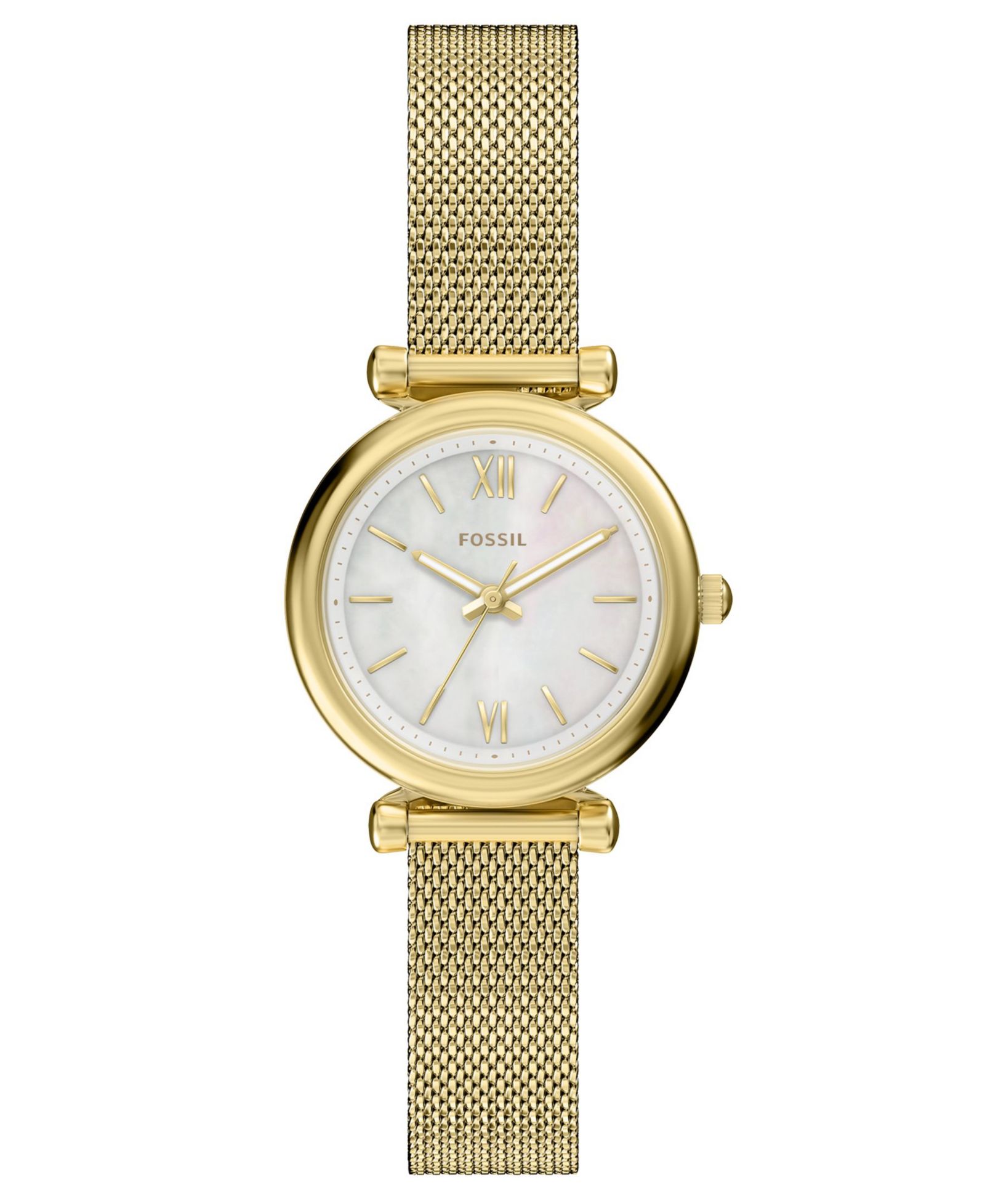 Fossil Women's Carlie Three-Hand Gold-Tone Stainless Steel Watch, 28mm