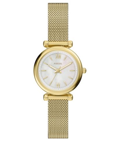 Fossil Часы Women's Carlie Gold-Tone Stainless Steel 28mm